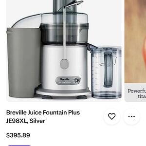 Breville Juicer Model JE98XL Fountain Juice Extractor 850W 2 speed Machine WORKS